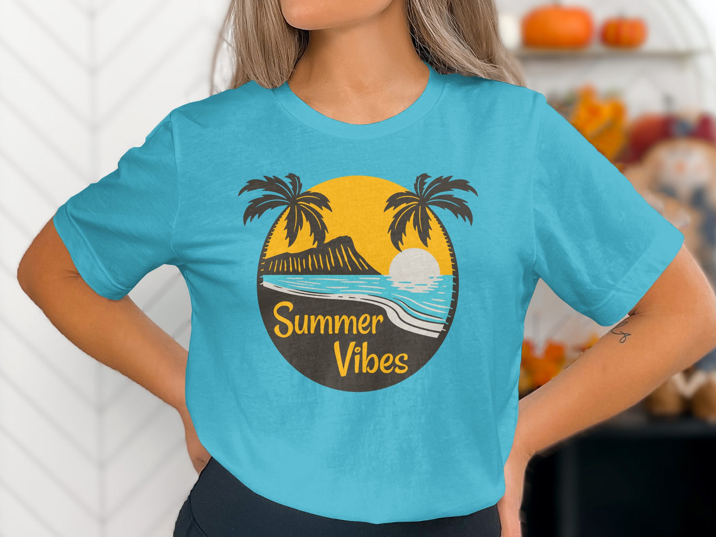 Summer Vibes T-Shirt with Palm Trees and Ocean product