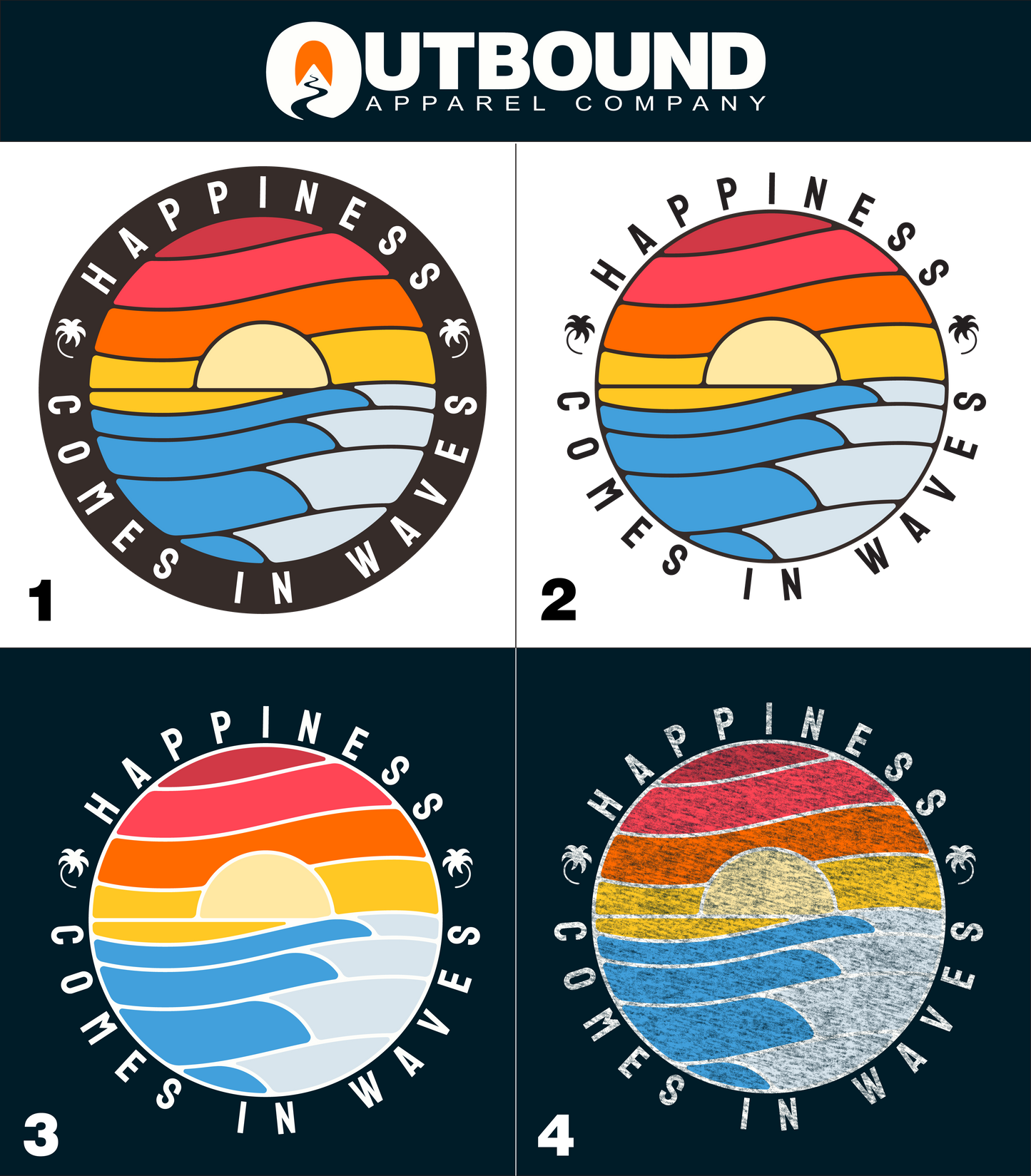 Happiness Comes in Waves Colorful Apparel product type