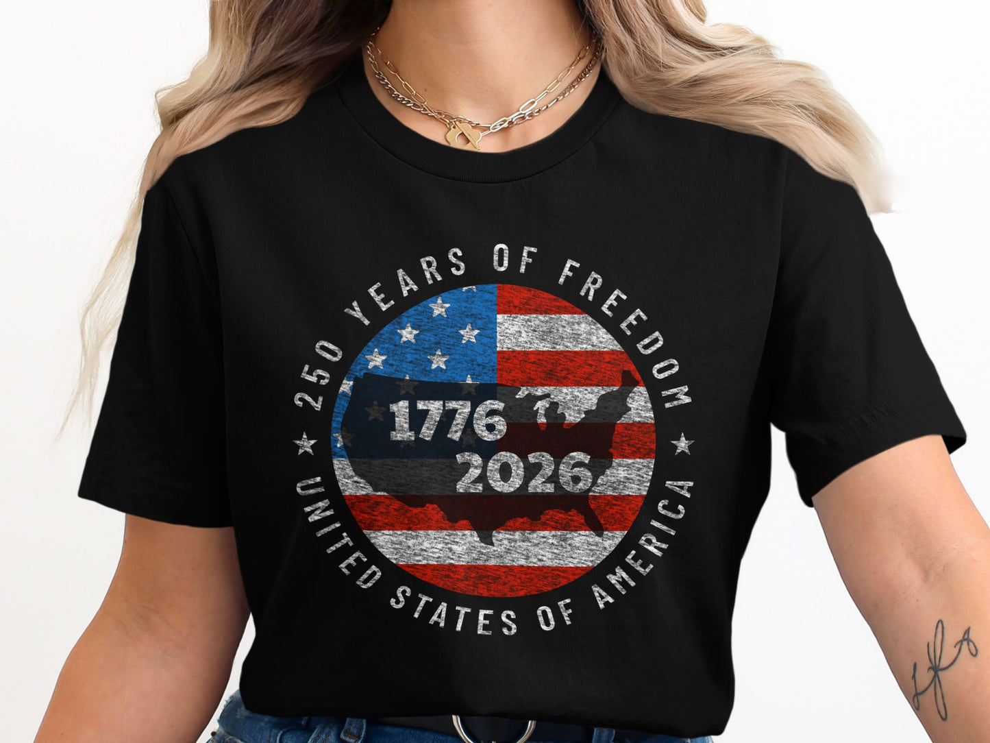 250 Years of Freedom Commemorative USA T-Shirt Product