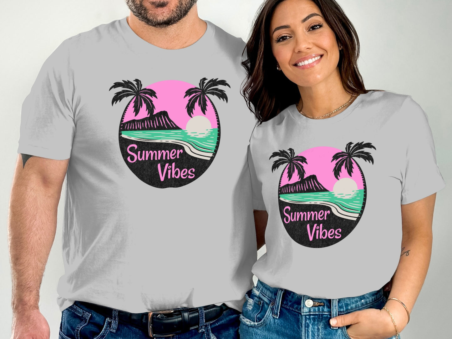 Summer Vibes Graphic Tee with Tropical Design product