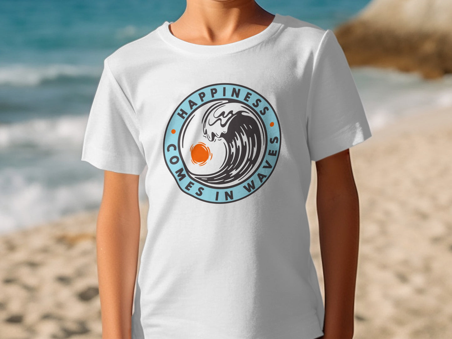 Happiness Comes In Waves Graphic Tee product