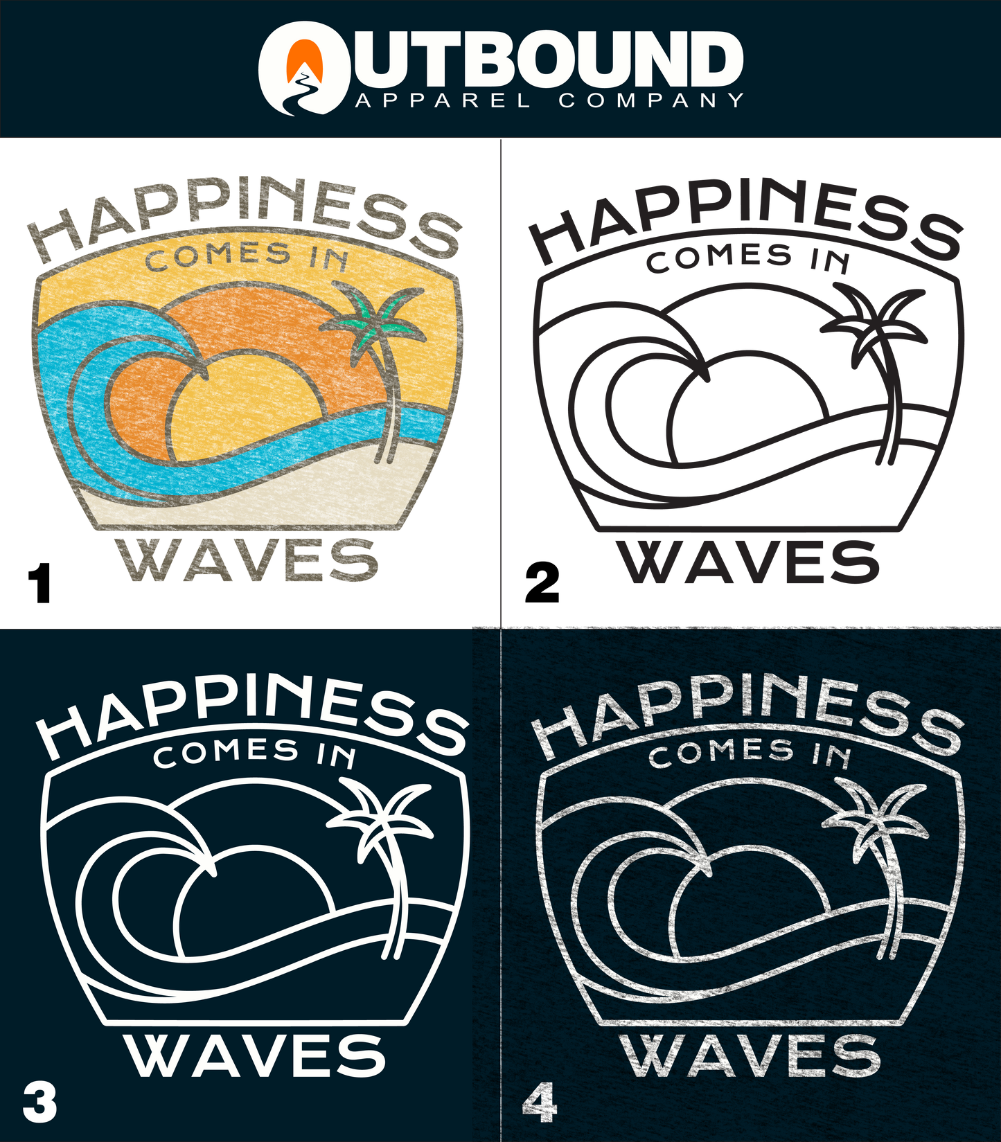 Happiness Comes In Waves Statement Product