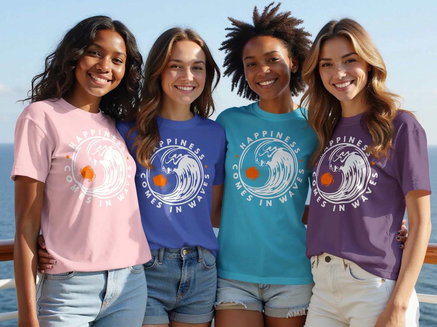 Happiness Comes In Waves Graphic Tee product type