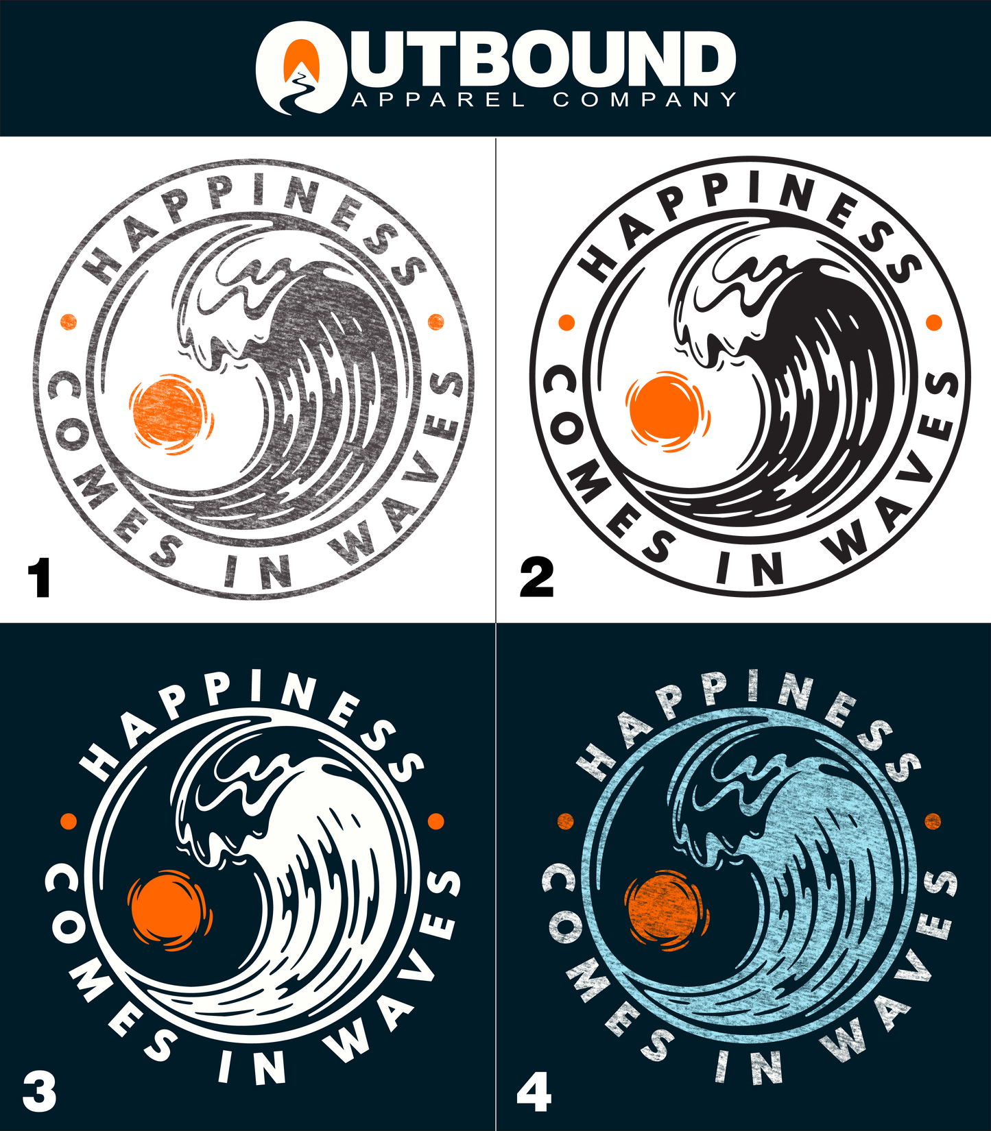 Happiness Comes In Waves Graphic Print Apparel product