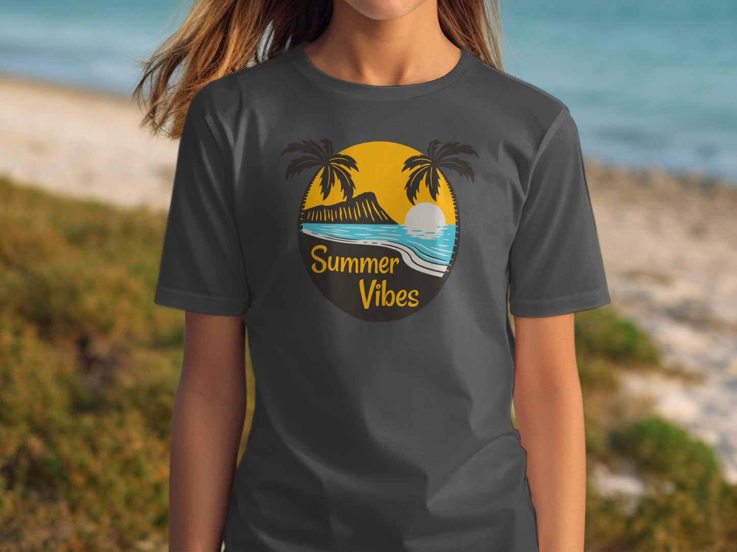 Summer Vibes Graphic Beach Scene T-Shirt product