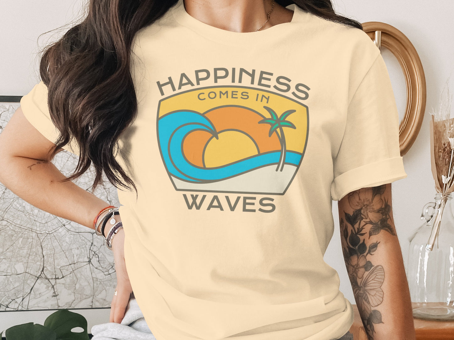 Happiness Comes in Waves Graphic T-Shirt product