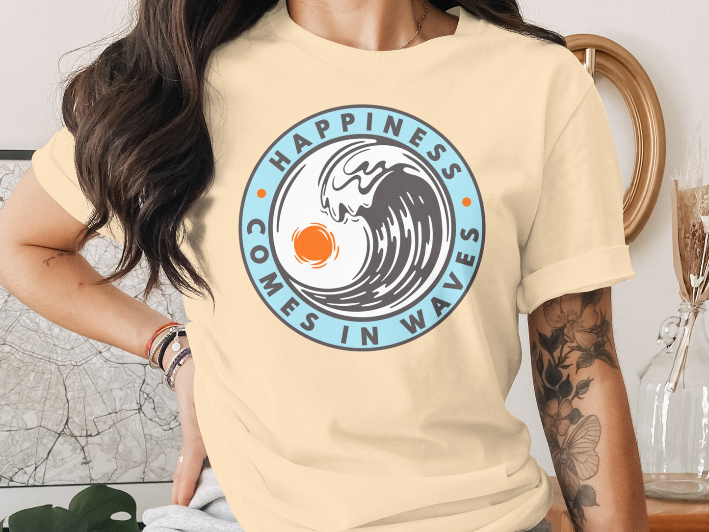 Happiness Comes in Waves Graphic T-shirt product type