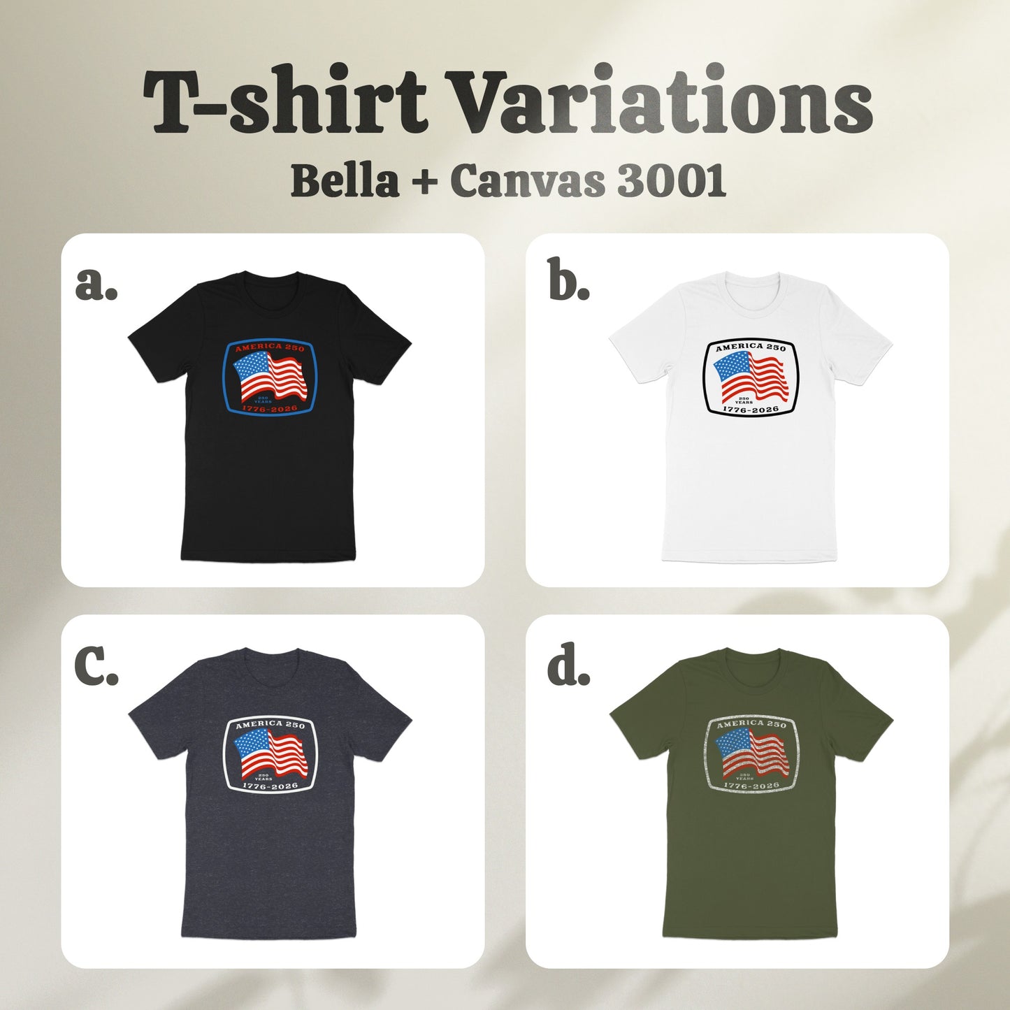 Bella Canvas 3001 T-shirt American Flag Design product type