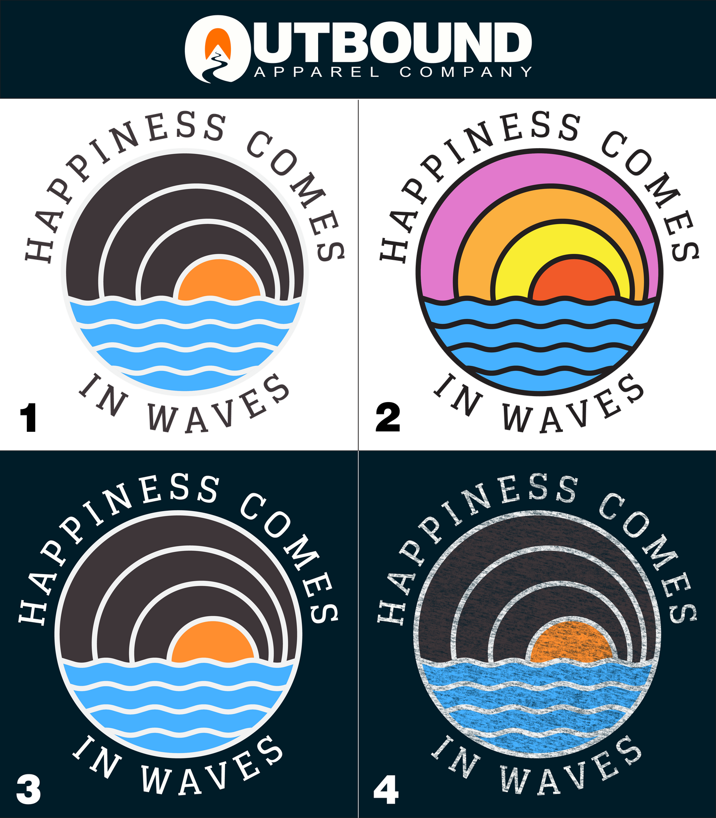 Happiness Comes in Waves Graphic Apparel Product