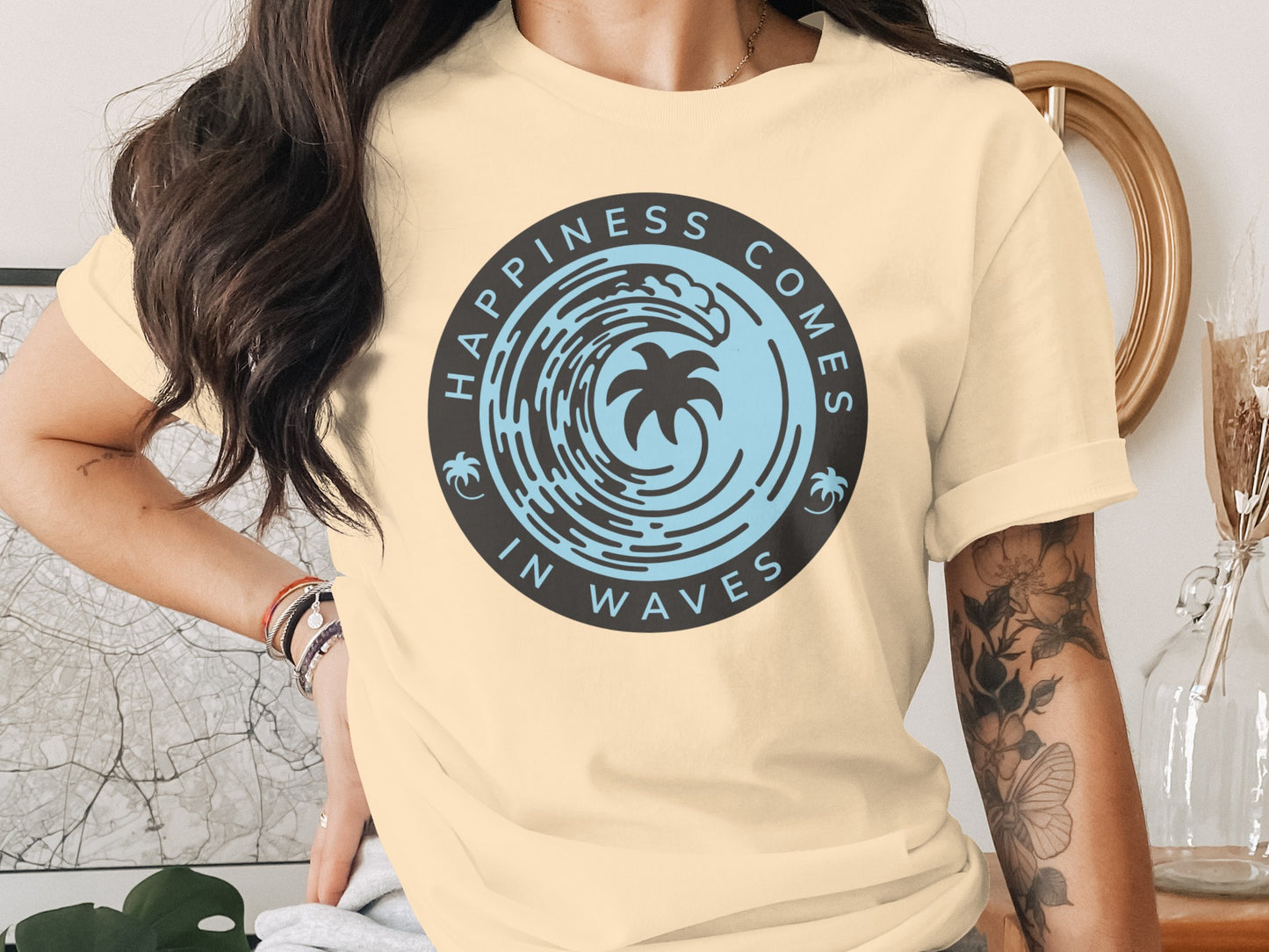 Happiness Comes In Waves Graphic T-Shirt product type