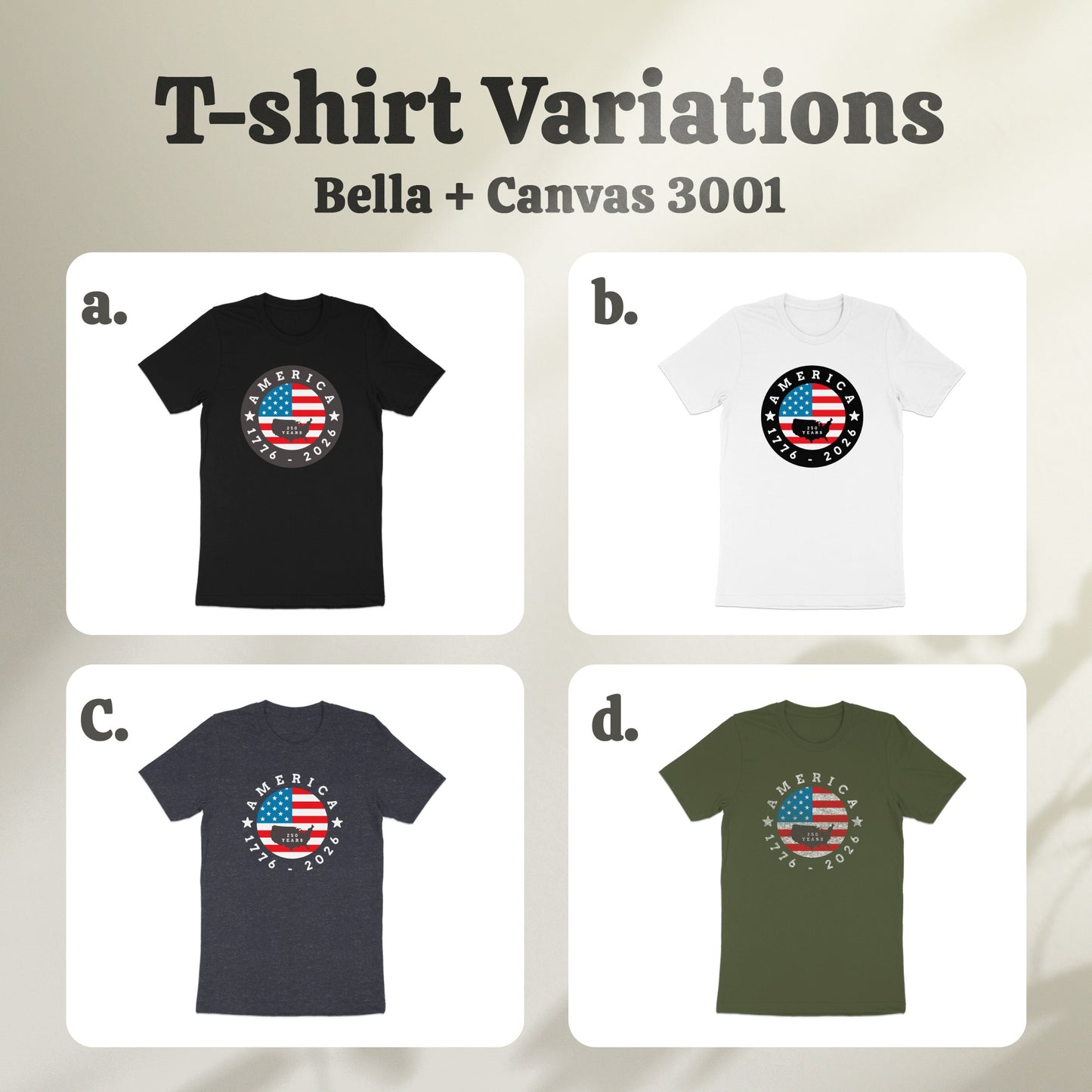 American Flag Graphic Bella + Canvas 3001 T-shirt product
