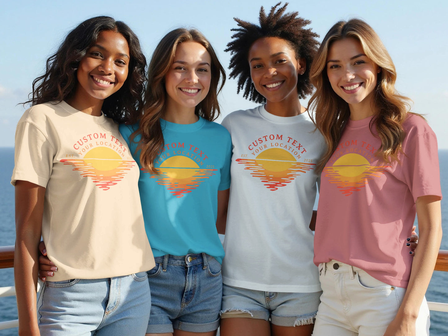 Scenic Sunset Custom Text Your Location Shirt product type