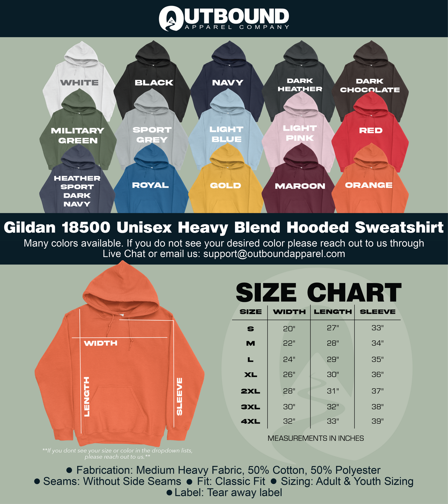 Gildan 18500 Unisex Heavy Blend Hooded Sweatshirt
