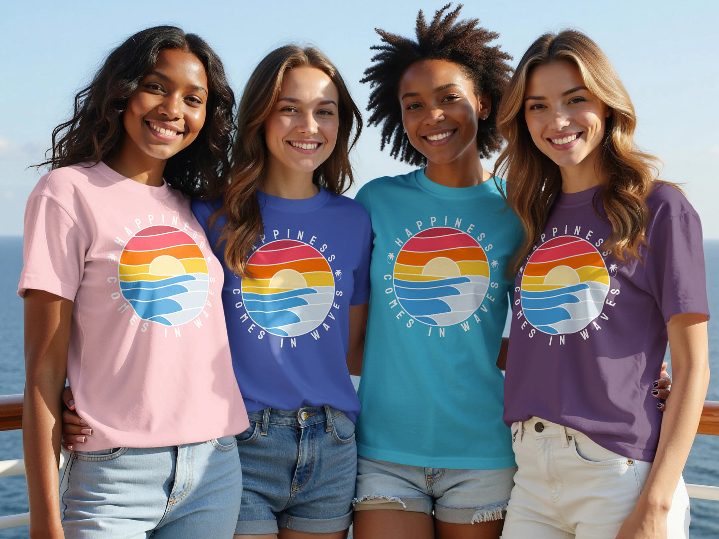 Happiness Comes In Waves Graphic T-Shirt product type