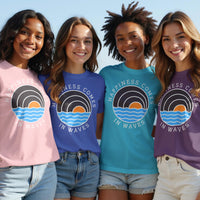 Happiness Comes in Waves Slogan Graphic Tee product type