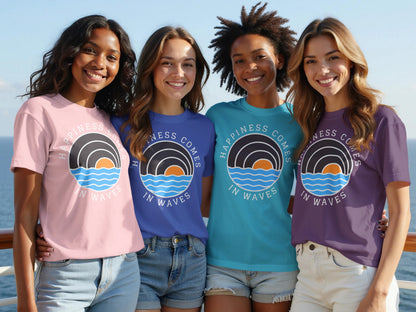 Happiness Comes in Waves Slogan Graphic Tee product type