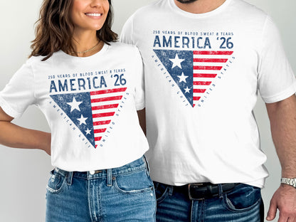 America 26 Graphic Tee Shirt Casual Patriotic Design