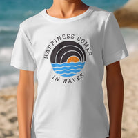 Happiness Comes in Waves Design T-shirt product
