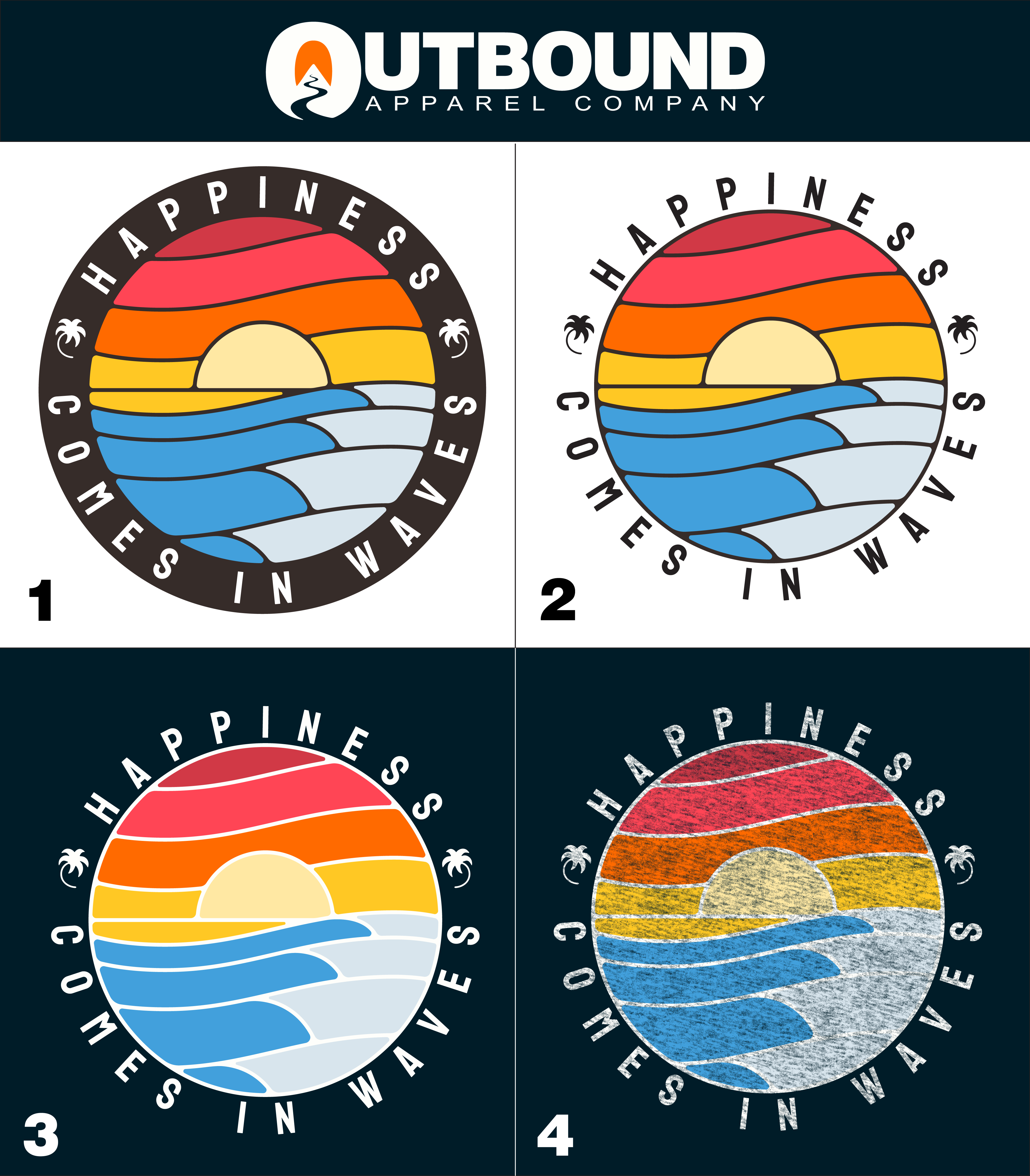 Happiness Comes in Waves Colorful Apparel product type