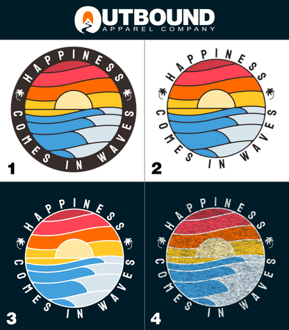 Happiness Comes in Waves Colorful Apparel product type