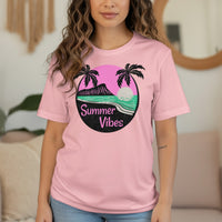 Summer Vibes Pink Graphic Tee Shirt product type