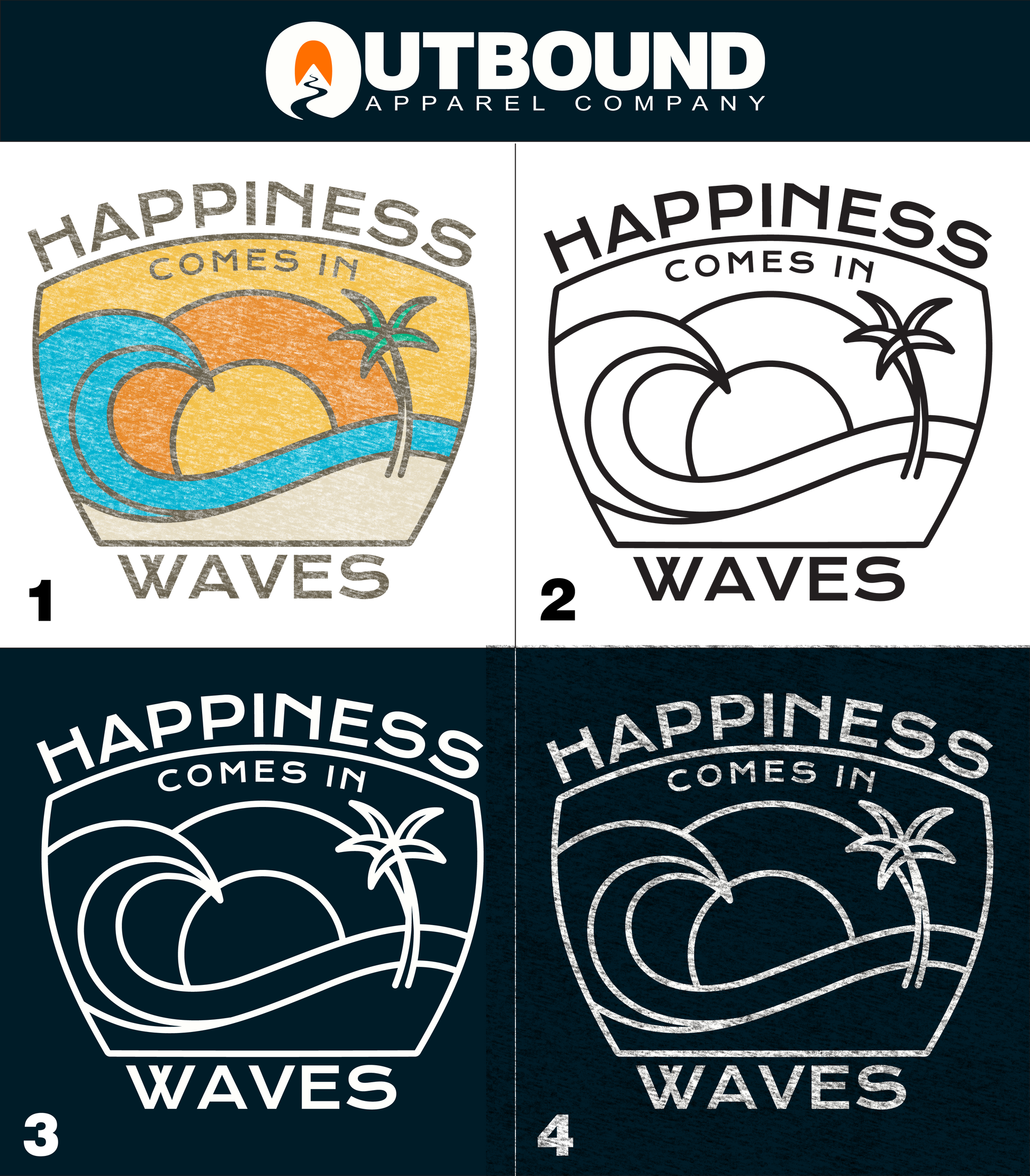 Happiness Comes In Waves Statement Product