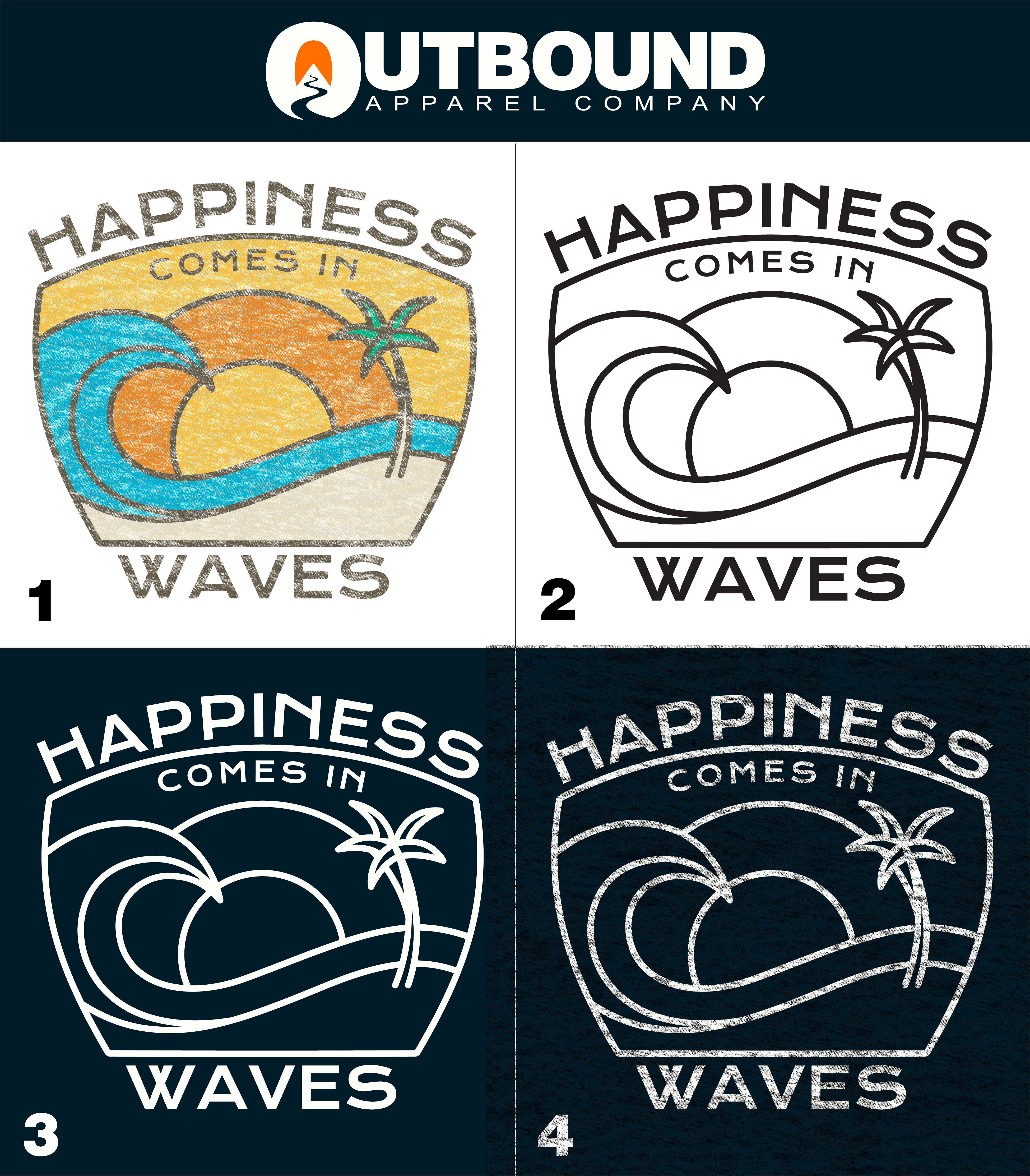 Happiness Comes In Waves Statement Product