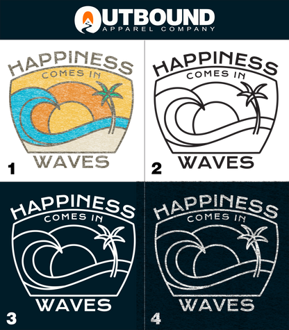Happiness Comes In Waves Statement Product
