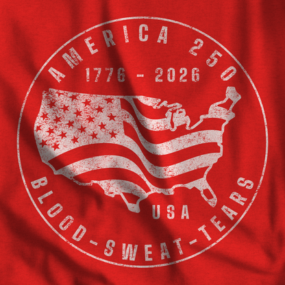 America 250 Blood Sweat Tears USA Graphic Tee
