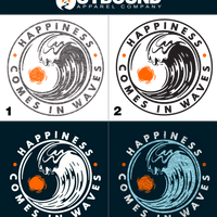 Happiness Comes In Waves Graphic Print Apparel product