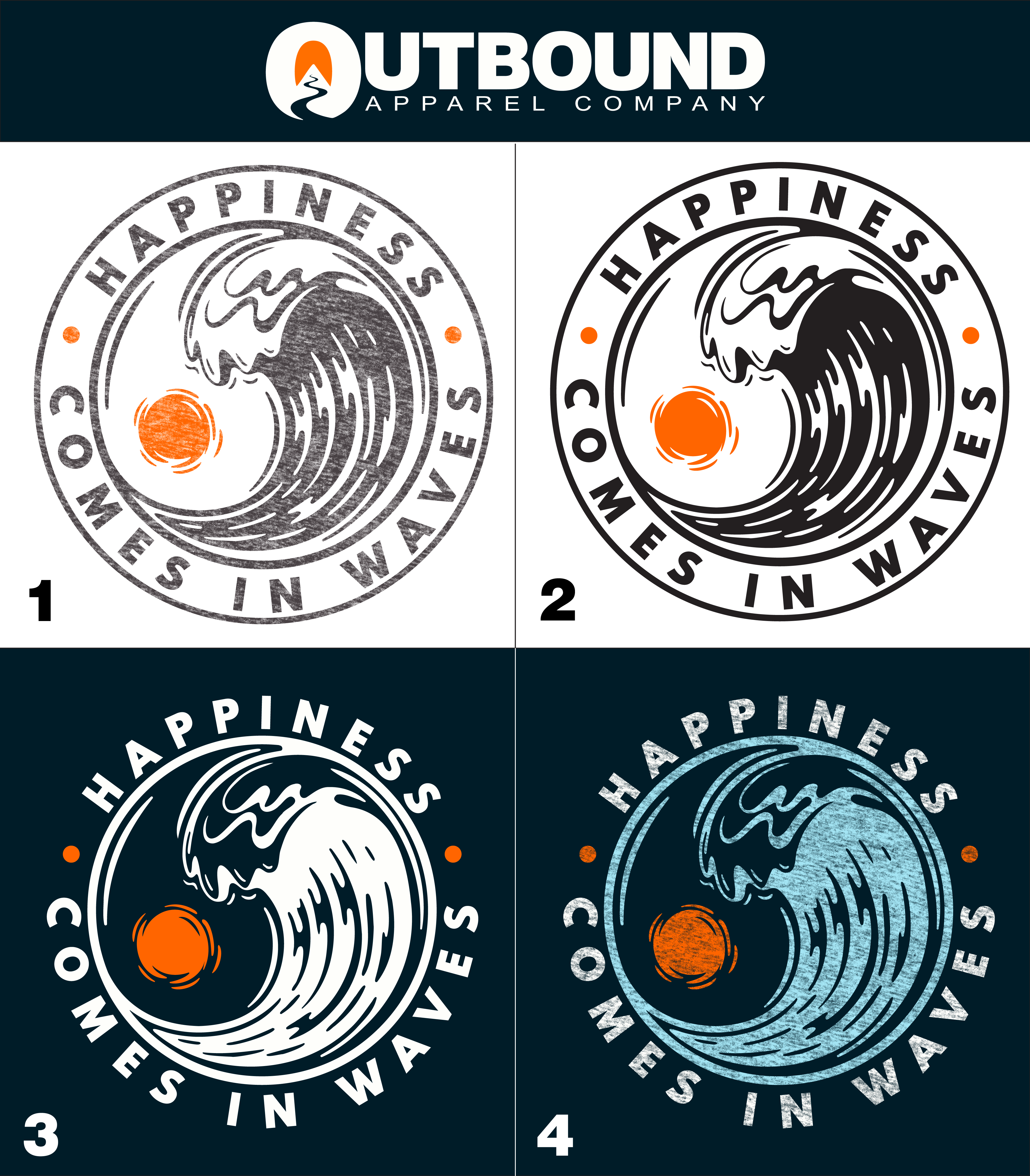 Happiness Comes In Waves Graphic Print Apparel product