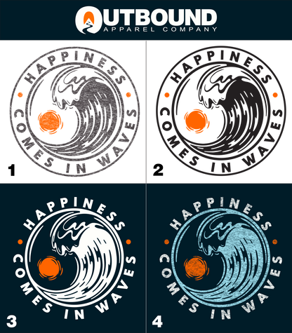 Happiness Comes In Waves Graphic Print Apparel product