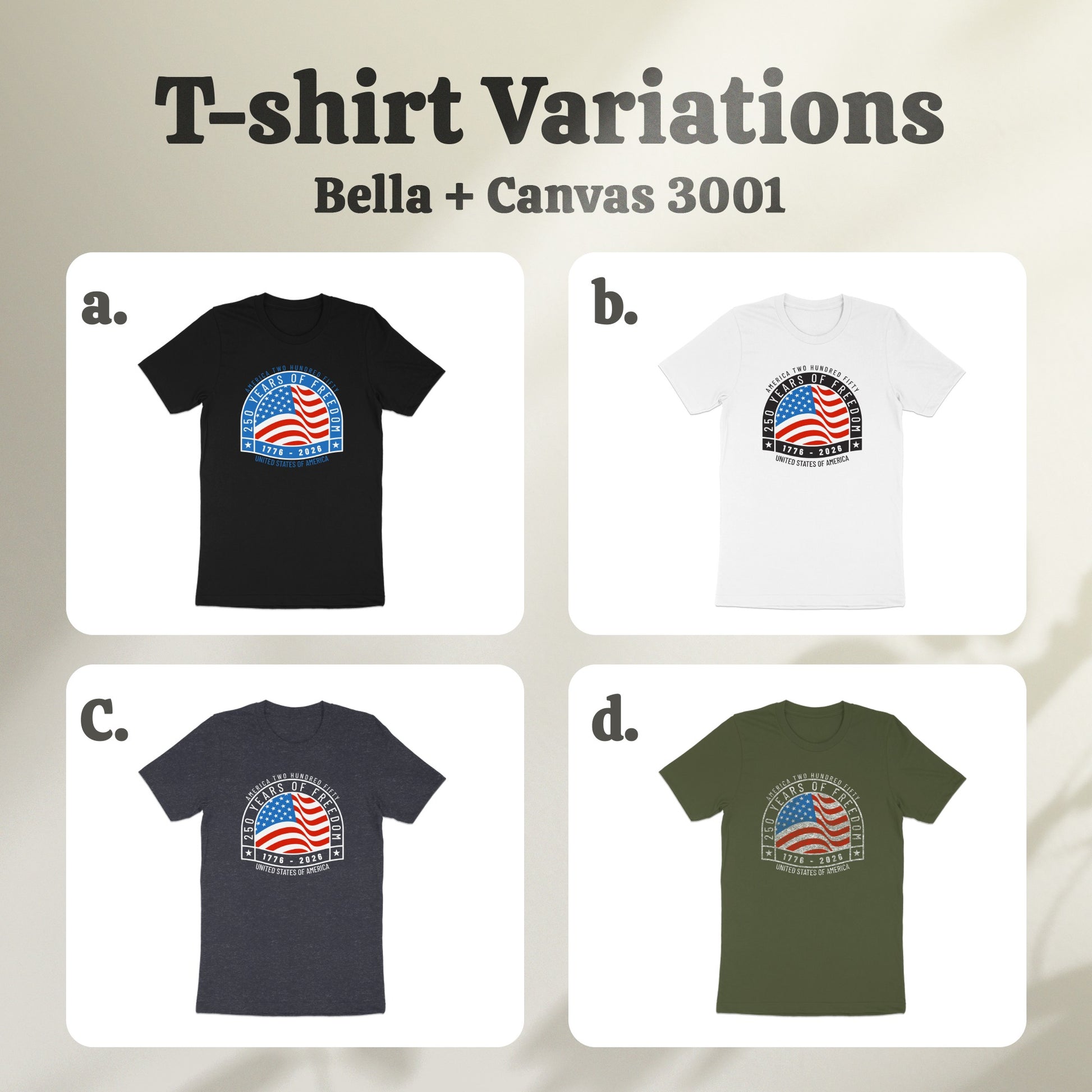 USA Flag Emblem Bella + Canvas 3001 T-shirt product