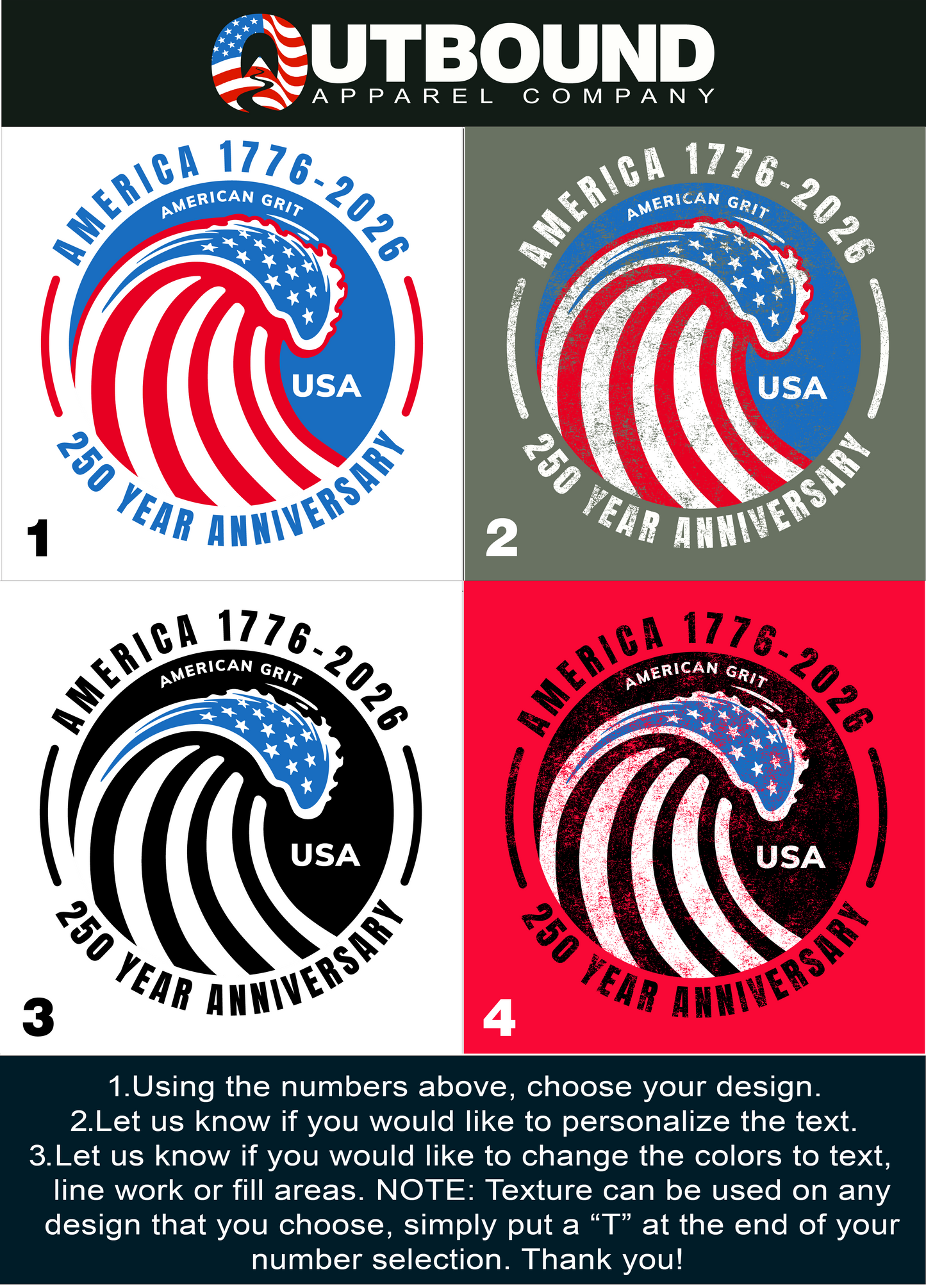 America 1776-2026 250 Year Anniversary Design