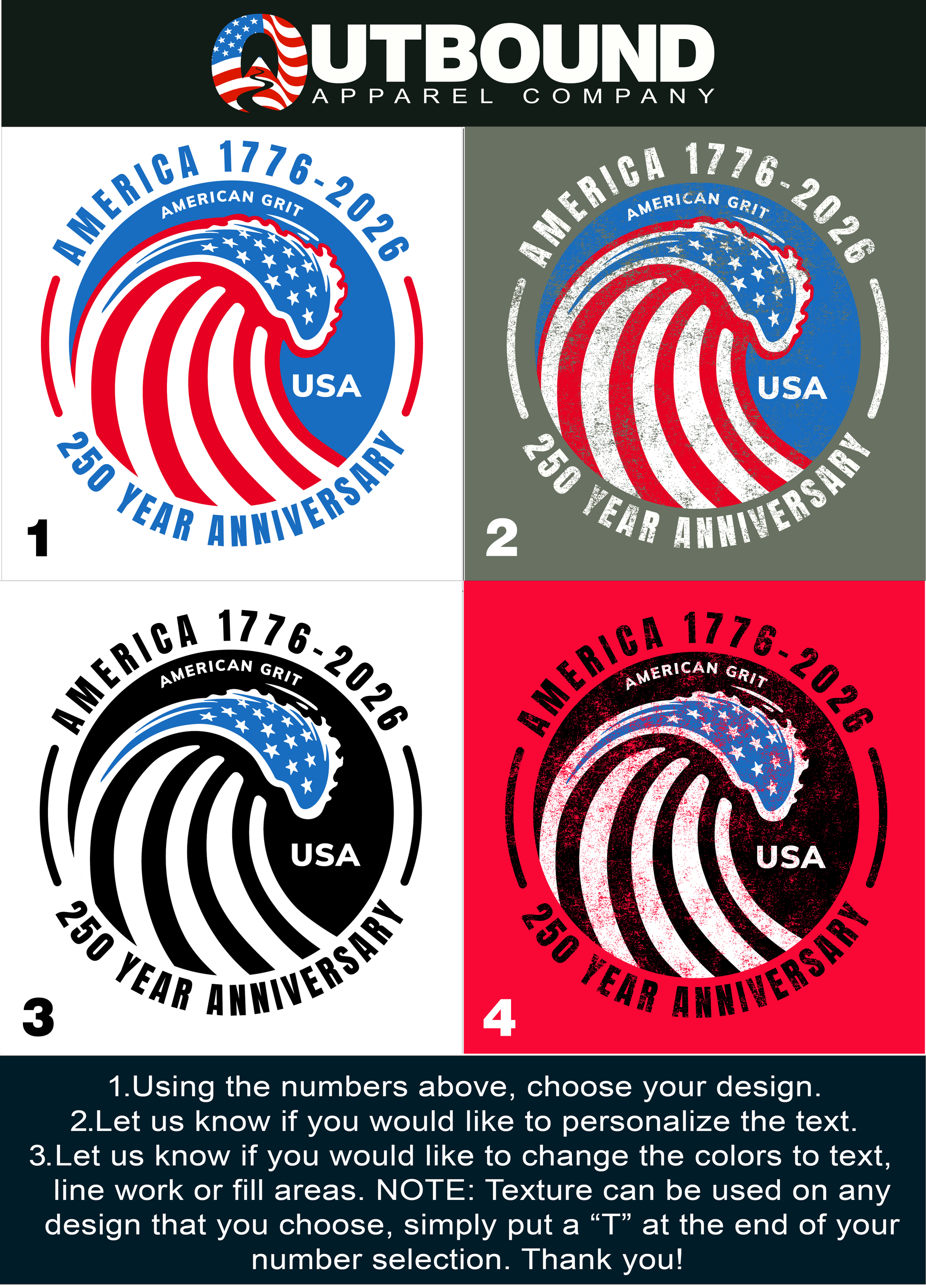 America 1776-2026 250 Year Anniversary Design