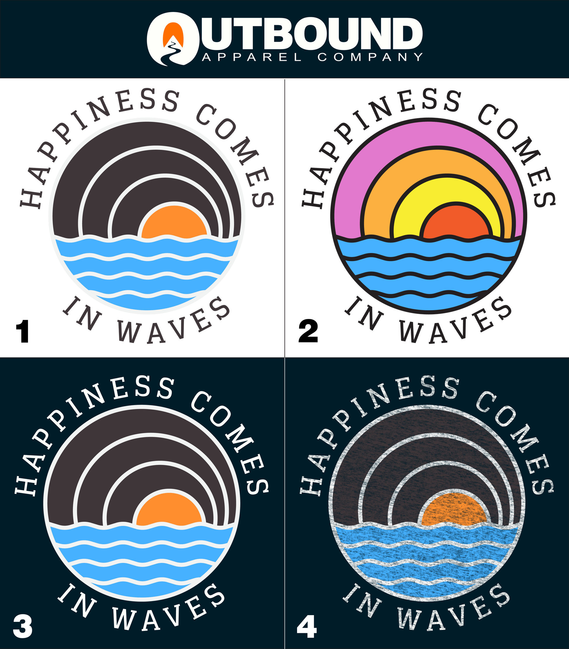 Happiness Comes in Waves Graphic Apparel Product