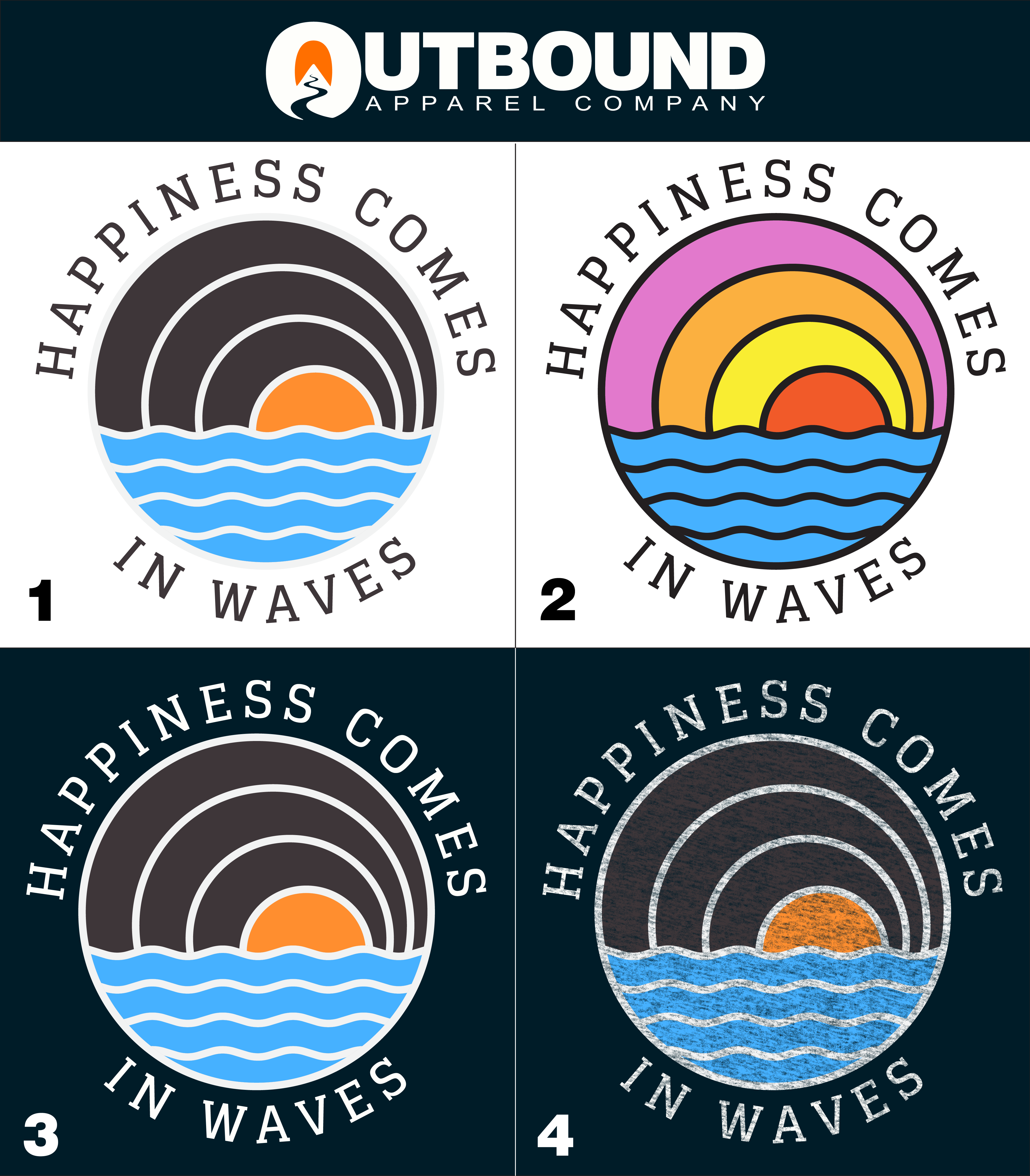 Happiness Comes in Waves Graphic Apparel Product