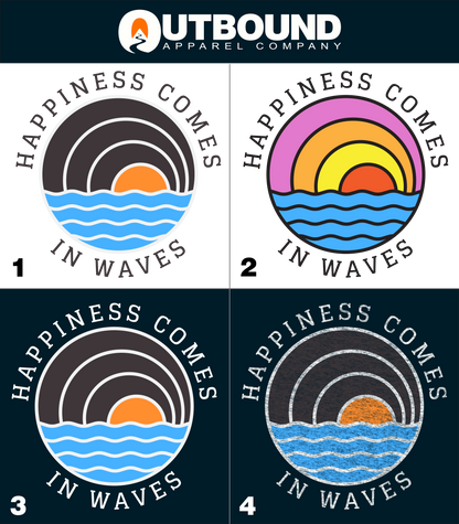 Happiness Comes in Waves Graphic Apparel Product