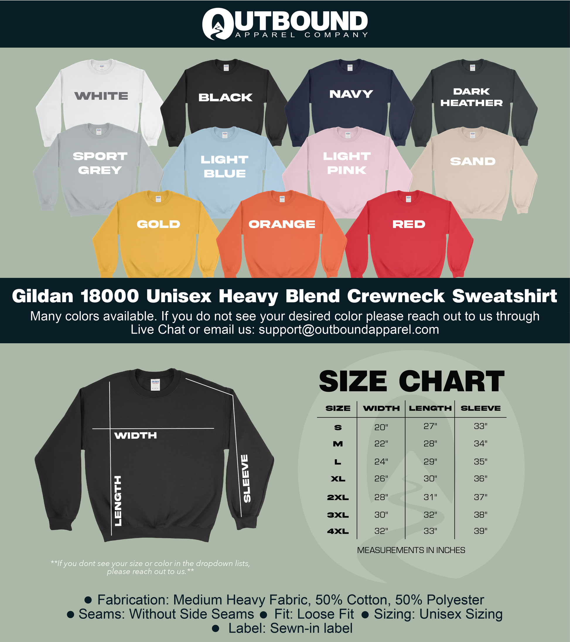 Gildan 18000 Unisex Heavy Blend Crewneck Sweatshirt