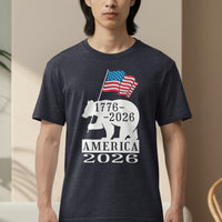 Patriotic Bear and Flag America 2026 T-Shirt Product