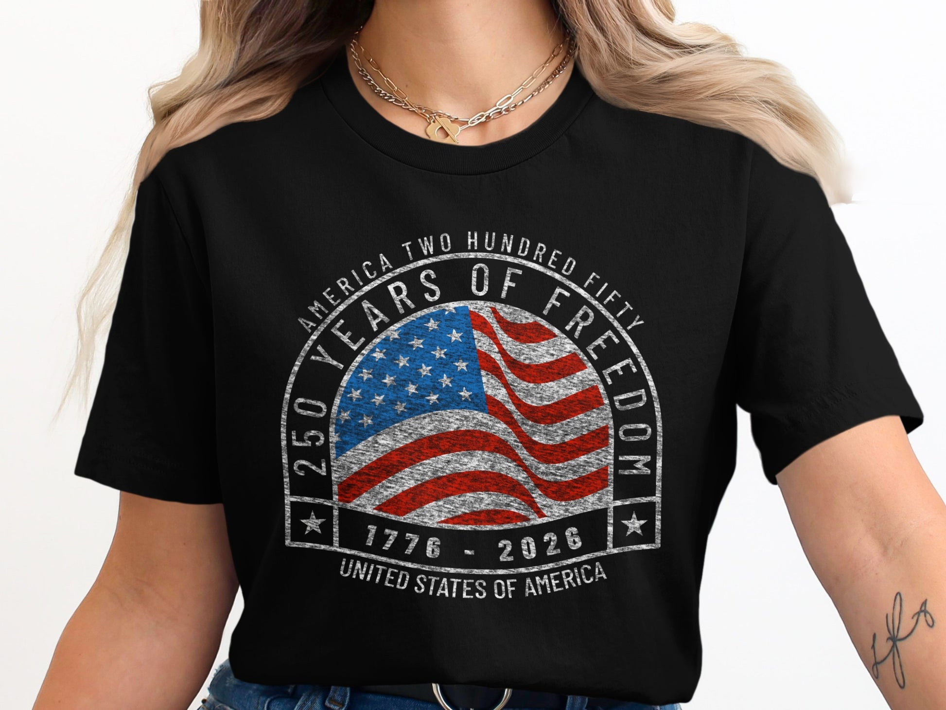 American Flag 250 Years of Freedom Graphic T-Shirt product