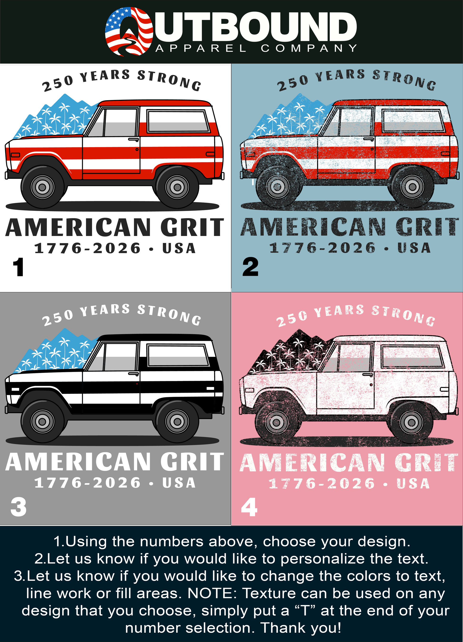 American Grit 250 Years Strong Apparel Design