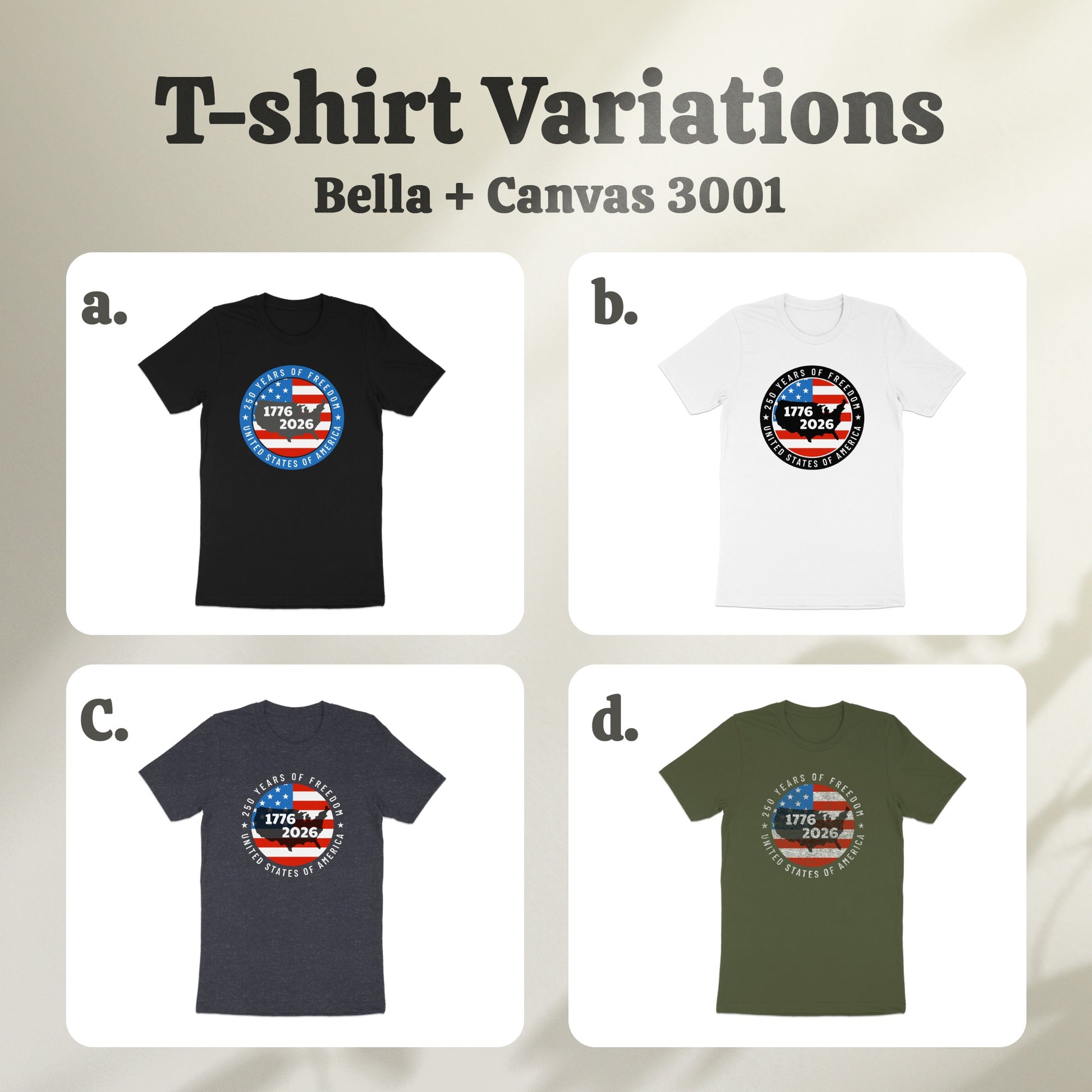 Bella + Canvas 3001 1776 to 2024 T-shirt product type